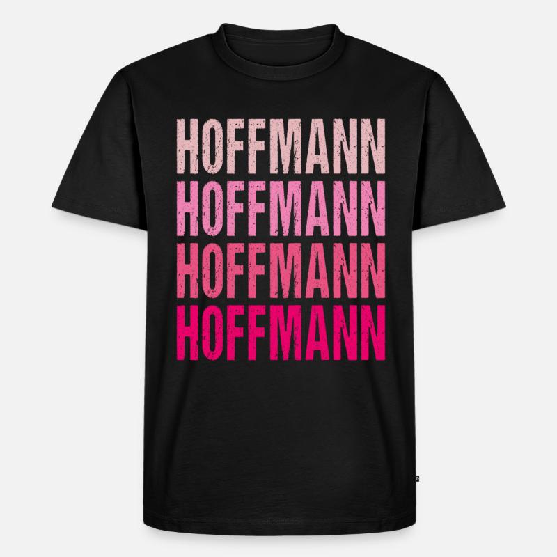 Hoffmann Retro Rosa Nachname Geschenkidee - Männer Premium Bio T-Shirt - Schwarz