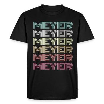 Meyer Retro Family Surname Gift - Men's Premium Organic T-Shirt - black - Front - Nico (187cm)