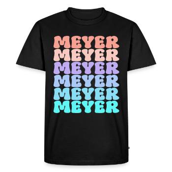 Meyer Family Surname Retro - Men's Premium Organic T-Shirt - black - Front - Nico (187cm)