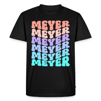 Cadeau de nom de famille rétro Meyer - T-shirt Premium bio Homme - noir - Devant - Nico (187cm)