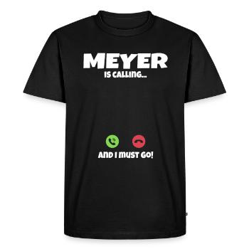Meyer appelle appelle l’idée cadeau - T-shirt Premium bio Homme - noir - Devant - Nico (187cm)