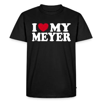 I Love Meyer Last Name Family Gift - Men's Premium Organic T-Shirt - black - Front - Nico (187cm)