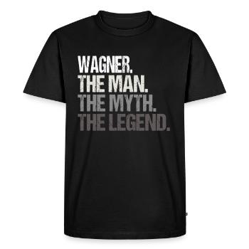 Wagner L’homme : la légende mythique - T-shirt Premium bio Homme - noir - Devant - Nico (187cm)
