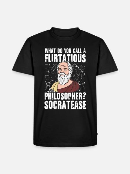 Flirtatious Philosopher Socratease - Männer Premium Bio T-Shirt - Schwarz