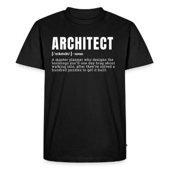 Drôle d’architecte Définition Profession - T-shirt Premium bio Homme - noir - Devant - Nico (187cm)