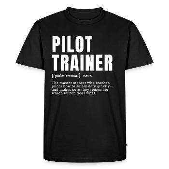 Drôle Pilote Formateur Mentor Définition Profession - T-shirt Premium bio Homme - noir - Devant - Nico (187cm)