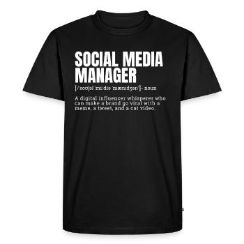 Définition du gestionnaire de médias sociaux T-shirts - T-shirt Premium bio Homme - noir - Devant - Nico (187cm)