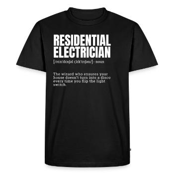 dictionnaire drôle, profession humour, électricien gi - T-shirt Premium bio Homme - noir - Devant - Nico (187cm)