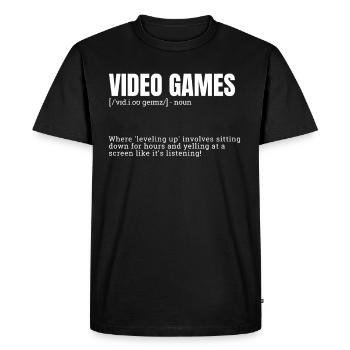 Définition amusante pour les jeux vidéo loisirs d’intérieur - T-shirt Premium bio Homme - noir - Devant - Nico (187cm)