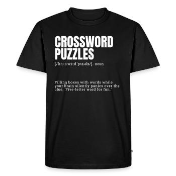 Crossword Puzzles Leaving Brain Panicked Hobbies D - Men's Premium Organic T-Shirt - black - Front - Nico (187cm)