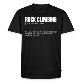 Funny Rock Climbing Excitement Definition - Men's Premium Organic T-Shirt - black - Front - Nico (187cm)