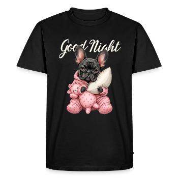 Bouledogue français en pyjama - T-shirt Premium bio Homme - noir - Devant - Nico (187cm)