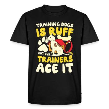 L’entraînement des chiens est difficile mais nos entraîneurs sont des as - T-shirt Premium bio Homme - noir - Devant - Nico (187cm)