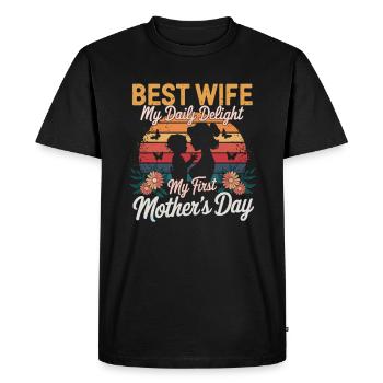 Célébrez la fête des mères pour votre femme - T-shirt Premium bio Homme - noir - Devant - Nico (187cm)
