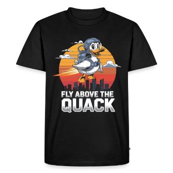 Fly Above The Quack With Flying Duck For - Men's Premium Organic T-Shirt - black - Front - Nico (187cm)