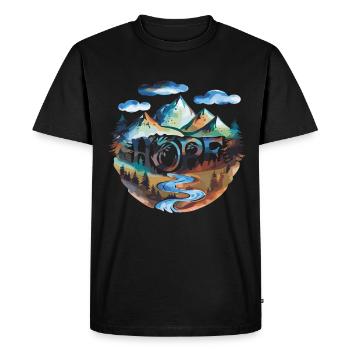 L’espoir sur les sentiers à la campagne - T-shirt Premium bio Homme - noir - Devant - Nico (187cm)