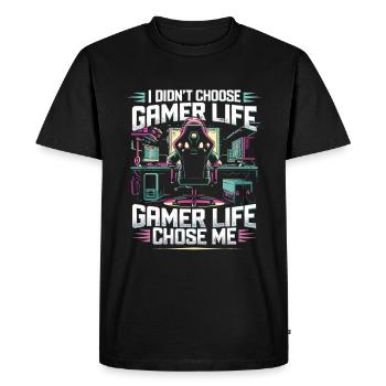 Expérience Gamer Life Gaming Passion - T-shirt Premium bio Homme - noir - Devant - Nico (187cm)