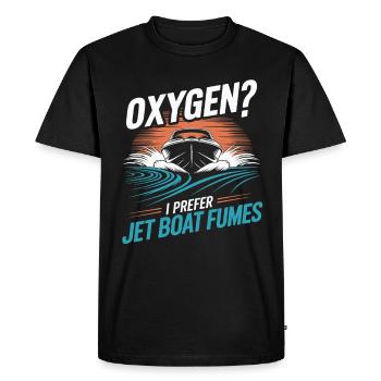 Oxygen? I prefer jet boat exhaust fumes for - Men's Premium Organic T-Shirt - black - Front - Nico (187cm)
