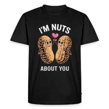 I'm crazy about you funny peanut love - Men's Premium Organic T-Shirt - black - Front - Nico (187cm)