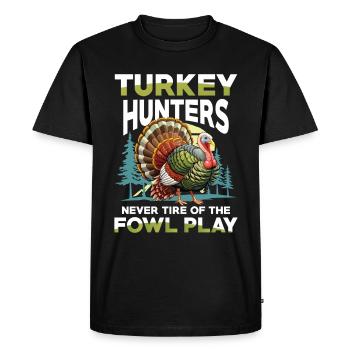 Turkey Hunting Adventure: I Just Want Turkey Hunting - Men's Premium Organic T-Shirt - black - Front - Nico (187cm)