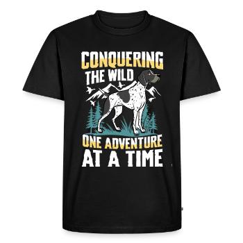 La conquête de la nature sauvage : une aventure après le - T-shirt Premium bio Homme - noir - Devant - Nico (187cm)