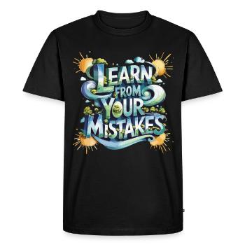 Apprenez de vos erreurs avec un style inspirant - T-shirt Premium bio Homme - noir - Devant - Nico (187cm)