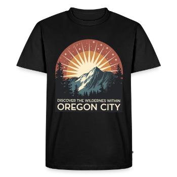 Découvrez la nature sauvage d’Oregon City - T-shirt Premium bio Homme - noir - Devant - Nico (187cm)