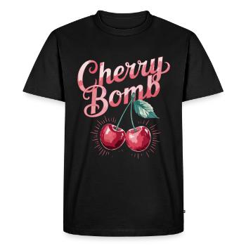 Cherry bomb for fruit lovers and art fans - Men's Premium Organic T-Shirt - black - Front - Nico (187cm)