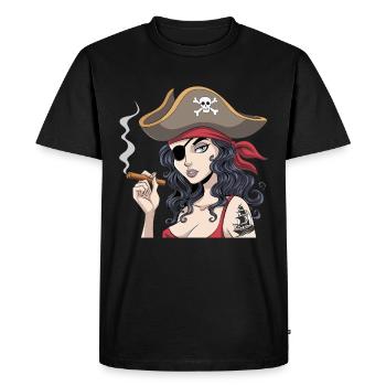 Déguisements de pirates pour femmes dans le style Buccaneer - T-shirt Premium bio Homme - noir - Devant - Nico (187cm)