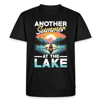 Un autre été au bord du lac : les aventuriers du canoë - T-shirt Premium bio Homme - noir - Devant - Nico (187cm)