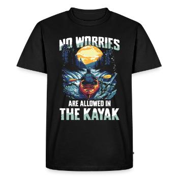 No worries allowed in the kayak: discover the - Men's Premium Organic T-Shirt - black - Front - Nico (187cm)