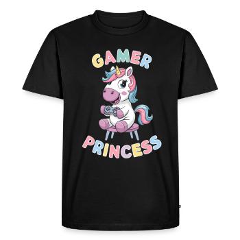 Licorne Gamer Princesse Ludique Et Fantastique - T-shirt Premium bio Homme - noir - Devant - Nico (187cm)