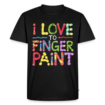 J’aime les peintures au doigt Coloré Créatif Amusant - T-shirt Premium bio Homme - noir - Devant - Nico (187cm)
