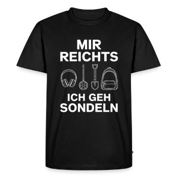 J’en ai assez, je vais sonder, chasseur de trésors - T-shirt Premium bio Homme - noir - Devant - Nico (187cm)