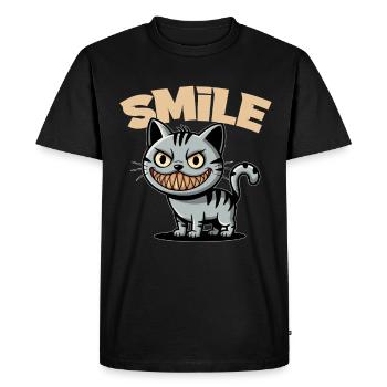 Sourire Chat Sourire Style Bande Dessinée Sourire - T-shirt Premium bio Homme - noir - Devant - Nico (187cm)