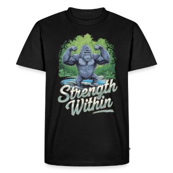 Power Within You: Discover the Strength of the Gorilla In - Men's Premium Organic T-Shirt - black - Front - Nico (187cm)