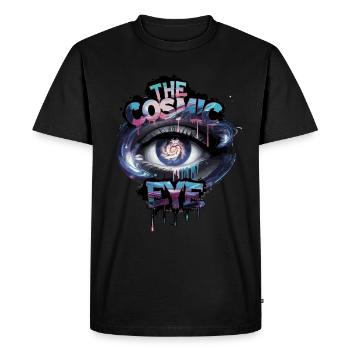 L’Oeil Cosmique Street Art Vision Cosmique - T-shirt Premium bio Homme - noir - Devant - Nico (187cm)