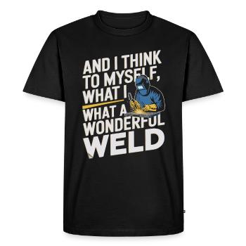 And I think to myself, what a wonderful - Men's Premium Organic T-Shirt - black - Front - Nico (187cm)