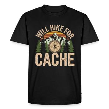 Je fais de la randonnée pour Cache Adventure Compass - T-shirt Premium bio Homme - noir - Devant - Nico (187cm)