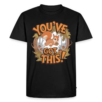 Tu peux le faire! Écureuil au gland - T-shirt Premium bio Homme - noir - Devant - Nico (187cm)