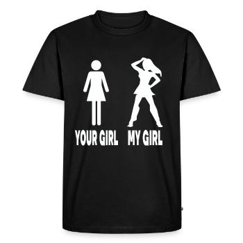 Your Girl My Girls Humorous Illustration - Men's Premium Organic T-Shirt - black - Front - Nico (187cm)