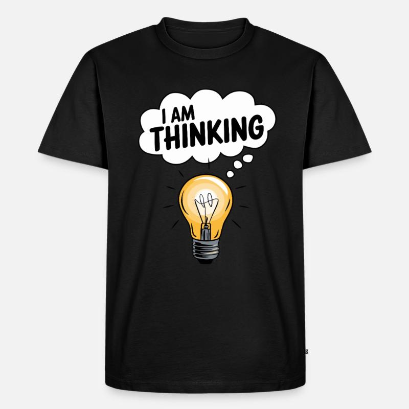 Je pense ampoule Pensée Nuage de pensée Créativité - T-shirt Premium bio Homme - noir