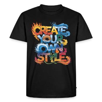 Créez votre propre style Variété de couleurs - T-shirt Premium bio Homme - noir - Devant - Nico (187cm)