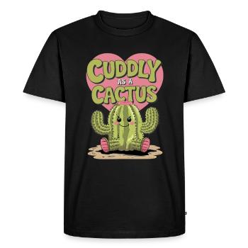 Câlin comme un cactus avec un motif de cœur pour - T-shirt Premium bio Homme - noir - Devant - Nico (187cm)
