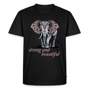 Art du mandala d’éléphant fort et beau - T-shirt Premium bio Homme - noir - Devant - Nico (187cm)
