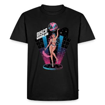 Disco Wonderland Rétro Glamour Danse - T-shirt Premium bio Homme - noir - Devant - Nico (187cm)
