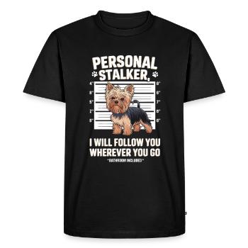 Personal Stalker Dog vous accompagne partout - T-shirt Premium bio Homme - noir - Devant - Nico (187cm)