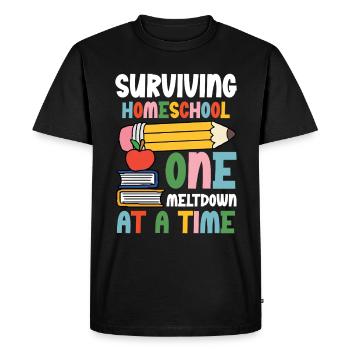Survive Homeschool A Breakdown After - Men's Premium Organic T-Shirt - black - Front - Nico (187cm)