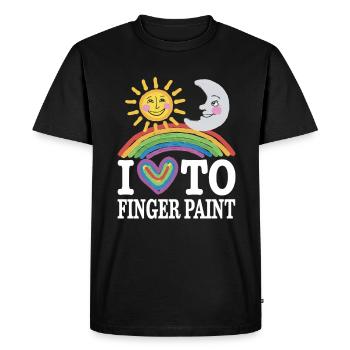I Love Finger Paints Sun Moon Rainbow - Men's Premium Organic T-Shirt - black - Front - Nico (187cm)