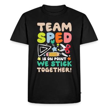 Equipe SPED Cohésion de l’éducation spécialisée - T-shirt Premium bio Homme - noir - Devant - Nico (187cm)